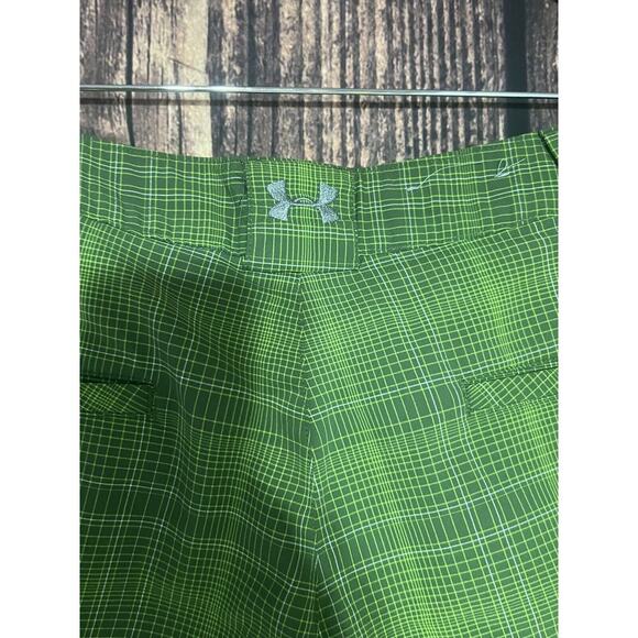 Under Armour Green Plaid Men Performance Golf Shorts Size 36 Bermuda - Picture 7 of 8